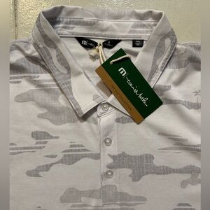 Travis Mathew Polo Men 3XL White Gray Camo Beachside Stealth Golf NWT $99
